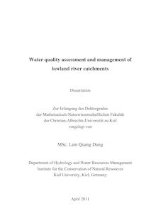 Water quality assessment and management of lowland river catchment [Elektronische Ressource] / vorgelegt von Lam Quang Dung