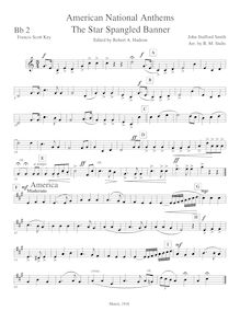 Partition aigu Instrument 2 (B?), American National hymnes, Francis Scott Key (1779–1843)Samuel Francis Smith (1808-1895)