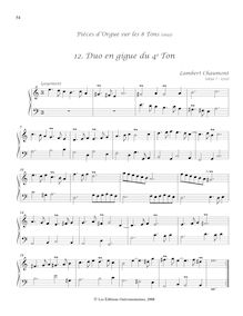Partition , Duo en gigue du 4e Ton, Pièces d’orgue sur les 8 tons