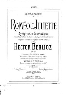 Partition complète, Roméo et Juliette, Symphonie dramatique avec chœurs