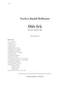 Partition complète, Diës Irä, für Orchester, Hoffmann, Norbert Rudolf