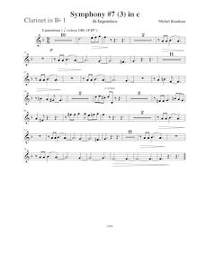 Partition clarinette 1 (B♭), Symphony No.7  Requiem , C minor, Rondeau, Michel