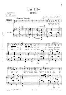 Partition , Das Echo (A minor), Drei chansons, Meyer-Helmund, Erik