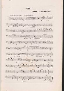 Partition violoncelle 2, Geistliches Lied, Op.137, Gebet, C major