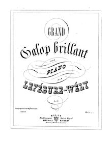 Partition complète, Grand galop brillant, Lefébure-Wély, Louis James Alfred