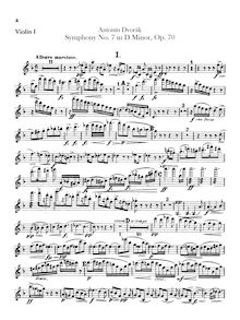 Partition violons I, Symphony No.7, Symfonie č.7, D minor, Dvořák, Antonín
