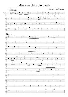 Partition violon 2, Missa Archi Episcopalis à 19, Hofer, Andreas