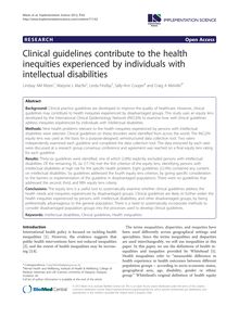 Clinical guidelines contribute to the health inequities experienced by individuals with intellectual disabilities