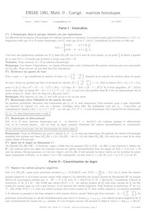 ENSAE 1991, Math. II - Corrigé : matrices homotopes