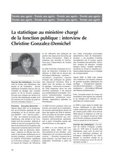 30 ans après : la statistique au ministère chargé de la fonction publique : interview de Christine Gonzalez-Demichel