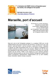 Marseille, port d accueil