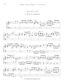 Partition , Trio à 2 dessus, Livre d orgue No.1, Premier Livre d Orgue
