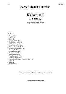 Partition Title (pages 1-2), Kehraus I, 2. Fassung, Hoffmann, Norbert Rudolf