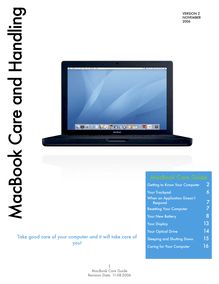 MacBook Care Guide - M acBook C are and H andling