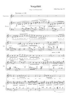 Partition , Vorgefühl, 4 chansons nach Texten von Hugo von Hofmannsthal, Op.27