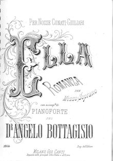 Partition complète, Ella, Romanza per Mezzosoprano, F major, Bottagisio, Angelo