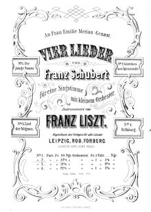 Partition No., Gretchen am Spinrade, 4 chansons von Franz Schubert, S.375