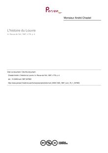 L histoire du Louvre - article ; n°1 ; vol.78, pg 4-4