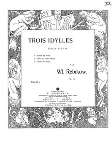 Partition complète, Trois idylles, Op.50, Rebikov, Vladimir
