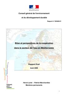 Bilan et perspectives de la coopération dans le secteur de l eau en Méditerranée
