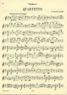 Partition violon 1, corde quatuor No. 8 en B-flat major, D.112 (Op.168)