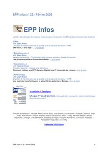 EPP infos n° 32 - Février 2009