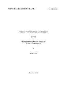 PROJECT PERFORMANCE AUDIT REPORT