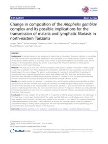Change in composition of the Anopheles gambiae complex and its possible implications for the transmission of malaria and lymphatic filariasis in north-eastern Tanzania