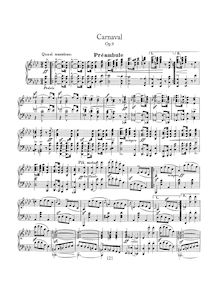 Partition complète, Carnaval Op.9, Originally: Schwänke auf vier Noten für Pianoforte von Florestan, Op. 12