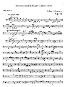 Partition violoncelles, Introduction et Allegro Appassionato, Op.92