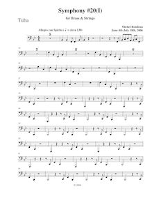 Partition Tuba, Symphony No.20, B-flat major, Rondeau, Michel
