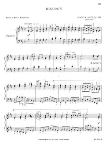 Partition Rigodon,  No. 7 pour piano, Raff, Joachim