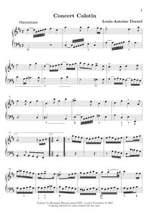 Partition Concert Calotin (arranged pour clavier), Pièces de clavecin