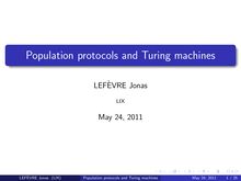 Population protocols and Turing machines
