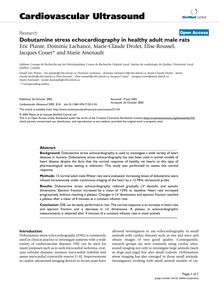 Dobutamine stress echocardiography in healthy adult male rats