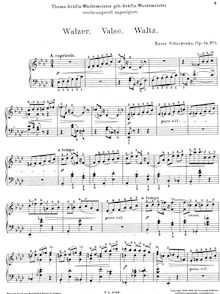 Partition complète, Ballerinnerungen, Op.54, Scharwenka, Xaver