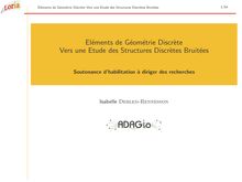 Eléments de Géométrie Discrète Vers une Etude des Structures ...