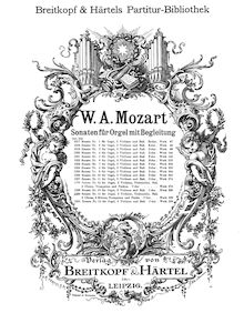Partition complète, église Sonata, Church Sonata No.13Church Sonata No.16 par Wolfgang Amadeus Mozart