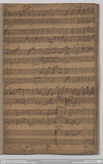Partition complète, violon Concerto en B-flat major, B♭ major, Graun, Johann Gottlieb