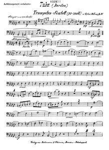 Partition Tuba, Trompeten-Sextett, Es moll, für Cornet à pistons en B, 2 Trompeten en B, Basstrompete en Es (Althorn), Trombone (Tenorhorn) und Tuba (Bariton), Op.30