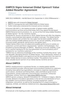 GMPCS Signs Inmarsat Global Xpress® Value Added Reseller Agreement