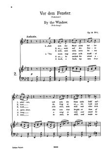 Partition No. 1: Vor dem Fenster, chansons et Romances, Lieder und Romanzen par Johannes Brahms