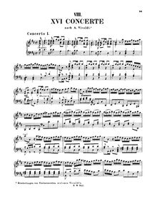 Partition , Concerto en D major, BWV 972, 16 Konzerte nach verschiedenen Meistem