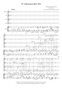 N° Requiem, Partition complète, D minor, Mozart, Wolfgang Amadeus par Wolfgang Amadeus Mozart