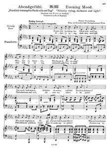 Partition complète, 1863 setting, Abendgefühl, Cornelius, Peter