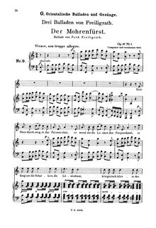 Partition No.1 Der Mohrenfürst (scan), 3 Balladen, Op.97, Loewe, Carl