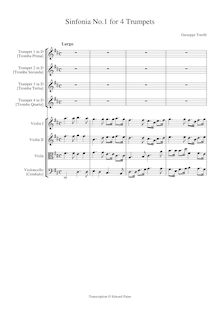 Partition complète et parties, Sinfonia en D major, D major