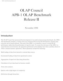 APB-1 OLAP Benchmark Release II