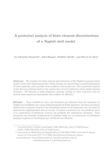 A posteriori analysis of finite element discretizations