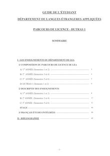 Guide de Licence et DUTRAS 1 (PDF, 437.5 - Licence-DUTRAS1 de 2009-10